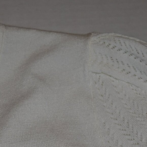 Tahari Viscose Blend V Neck Pullover Sweater Off White Size M - Picture 11 of 14